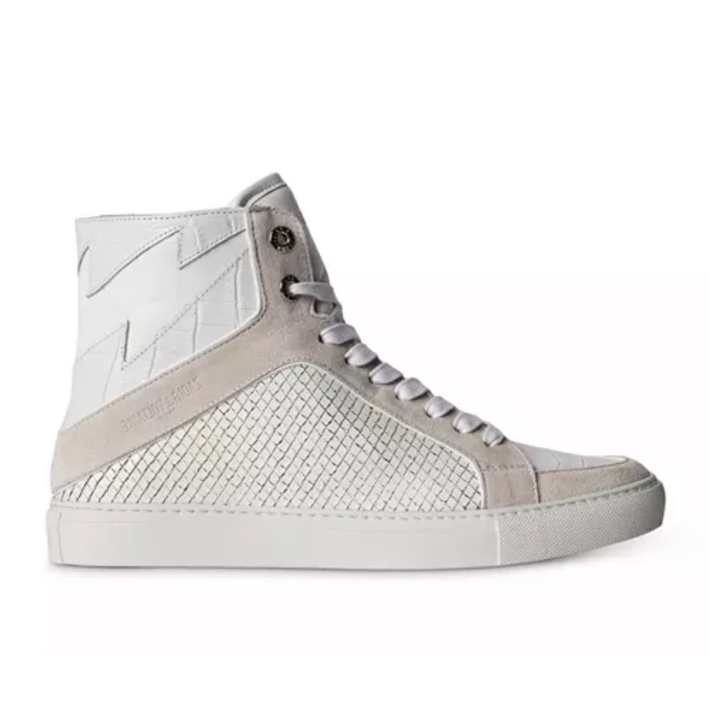 Zadig and Voltaire High Flash Keith Lace Up Sneakers in White Size‎ 10 NIB